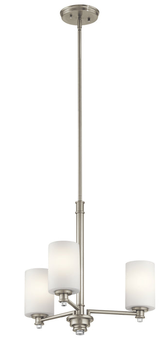 Kichler 43922NI Three Light Mini Chandelier, Brushed Nickel