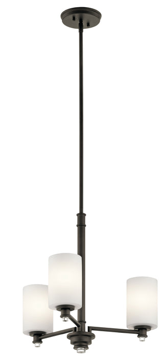 Kichler 43922OZ Three Light Mini Chandelier, Olde Bronze