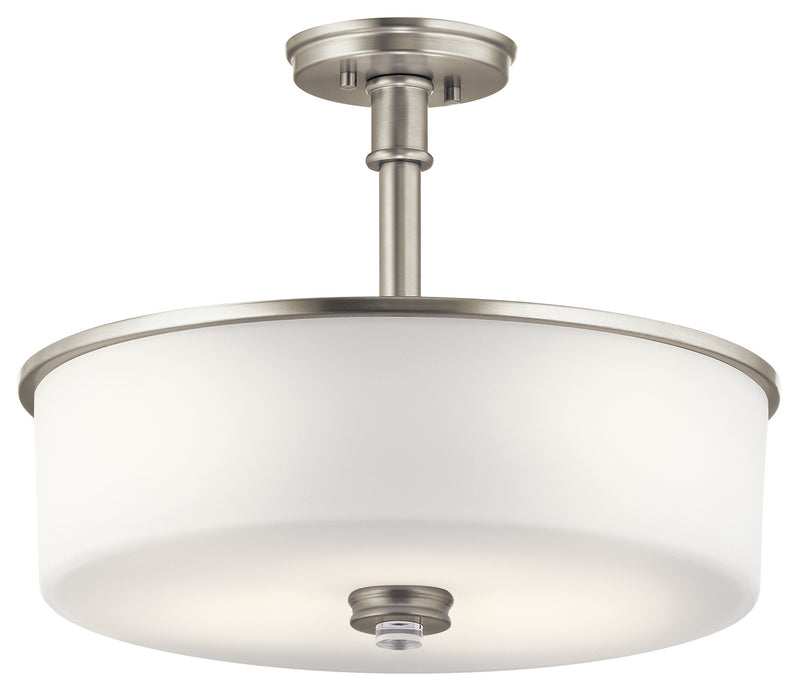 Kichler 43925NI Three Light Pendant/Semi Flush, Brushed Nickel