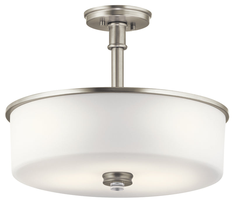 Kichler 43925NI Three Light Pendant/Semi Flush, Brushed Nickel