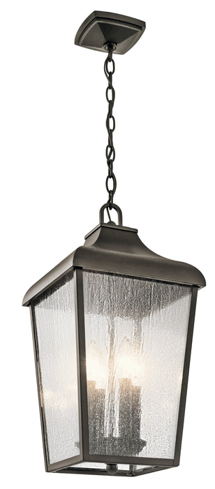 Kichler 49740OZ Four Light Outdoor Pendant, Olde Bronze