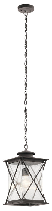 Kichler 49747WZC One Light Outdoor Pendant, Weathered Zinc