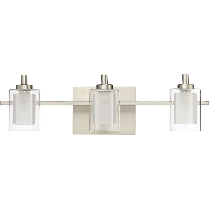 Quoizel KLT8603BNLED Three Light Bath Fixture, Brushed Nickel
