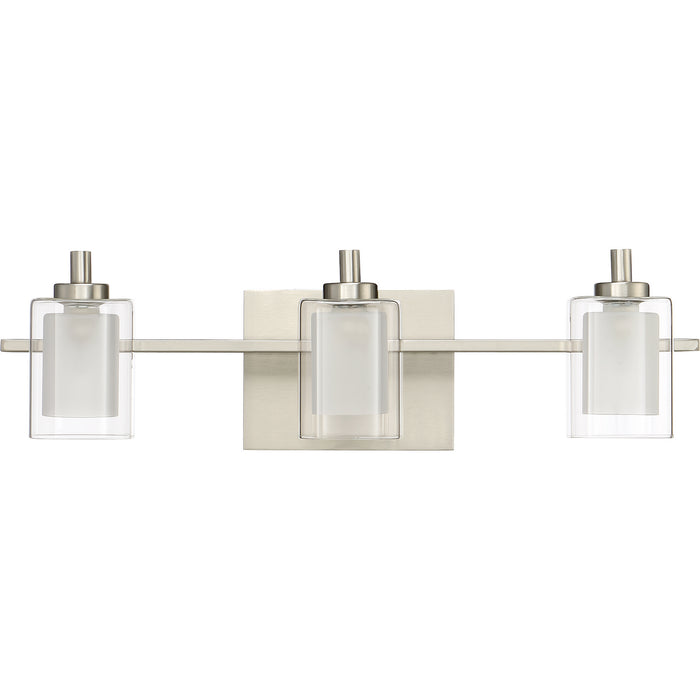 Quoizel KLT8603BNLED Three Light Bath Fixture, Brushed Nickel