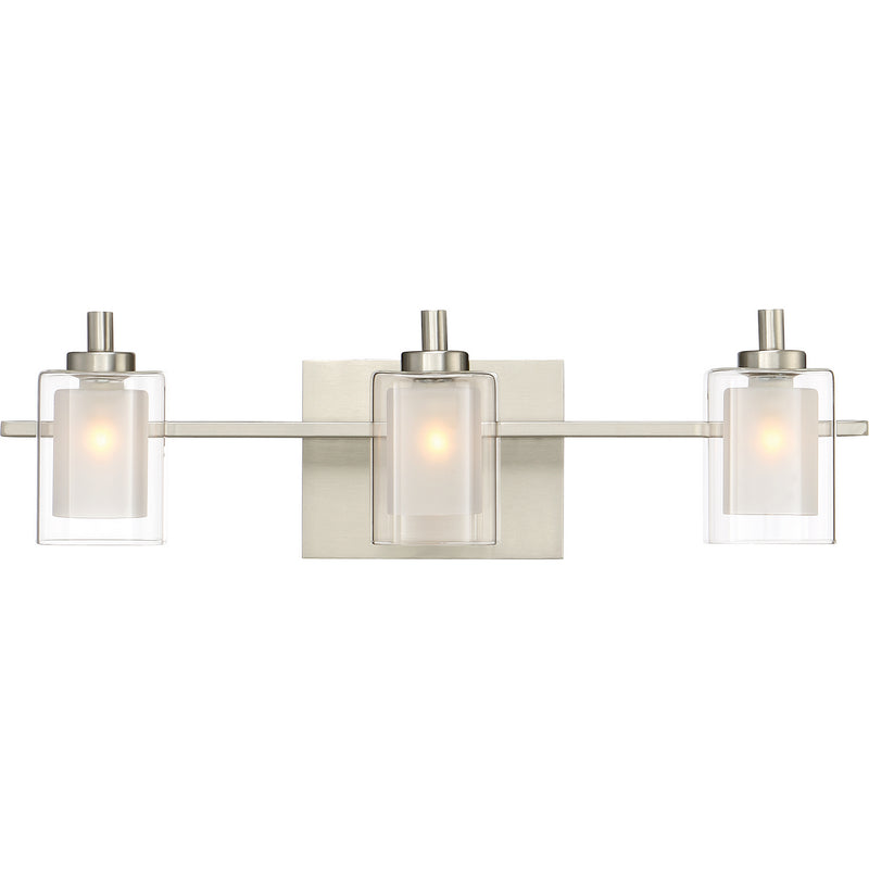 Quoizel KLT8603BNLED Three Light Bath Fixture, Brushed Nickel