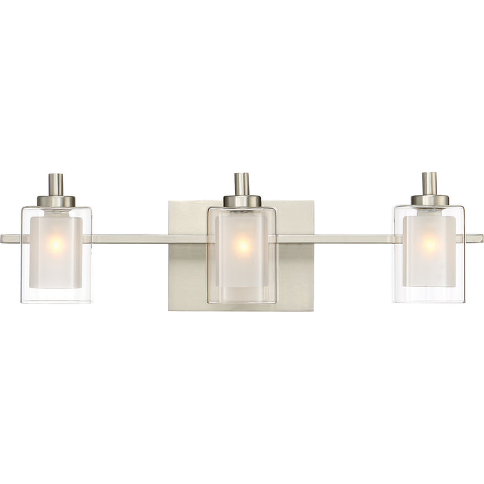 Quoizel KLT8603BNLED Three Light Bath Fixture, Brushed Nickel