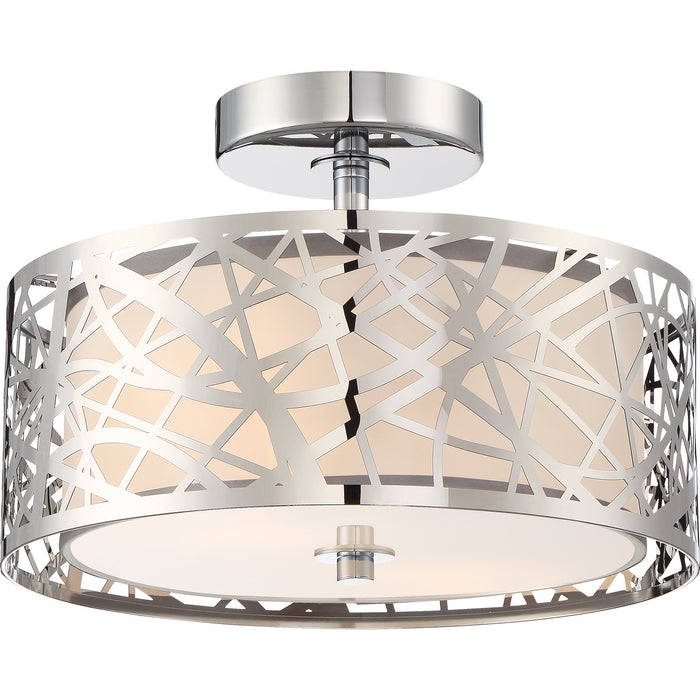 Quoizel PCAE1712C Two Light Semi Flush Mount, Polished Chrome