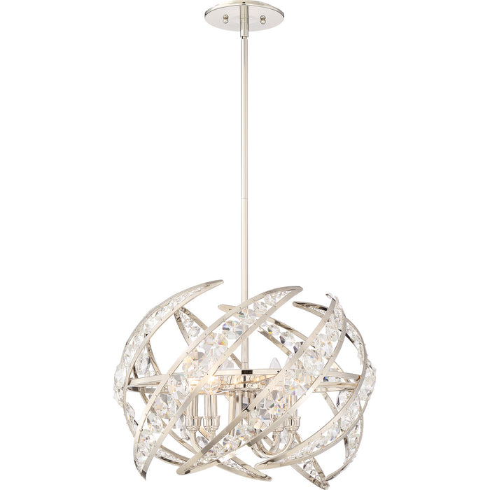 Quoizel PCCN2818PK Four Light Pendant, Polished Nickel