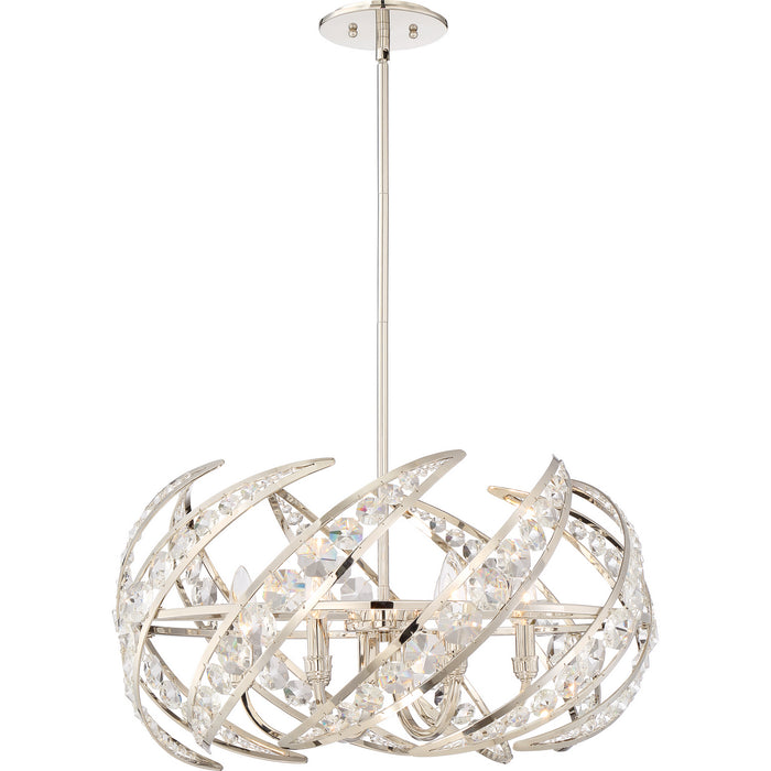 Quoizel PCCN2824PK Six Light Pendant, Polished Nickel