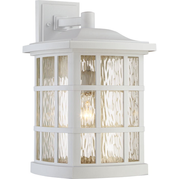 Quoizel SNN8411W One Light Outdoor Wall Lantern, Matte White