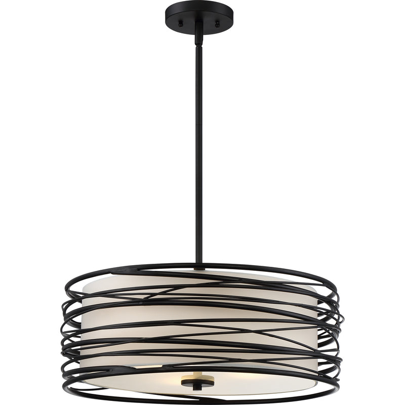 Quoizel SPL2820K Three Light Pendant, Mystic Black