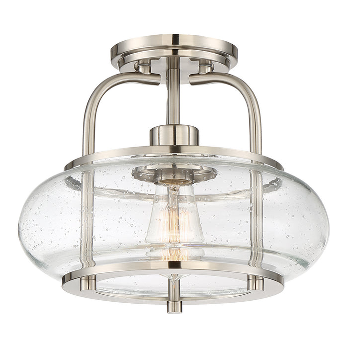 Quoizel TRG1712BN One Light Semi Flush Mount, Brushed Nickel