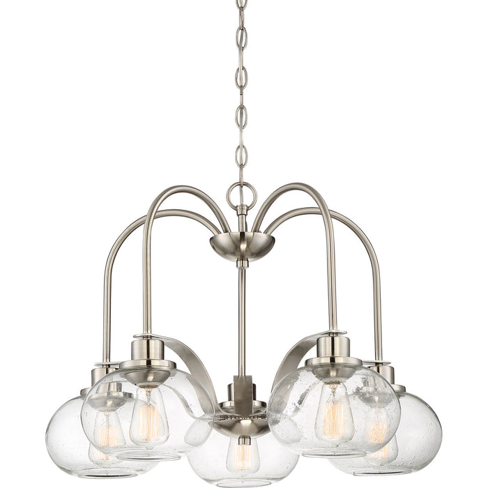 Quoizel TRG5105BN Five Light Chandelier, Brushed Nickel