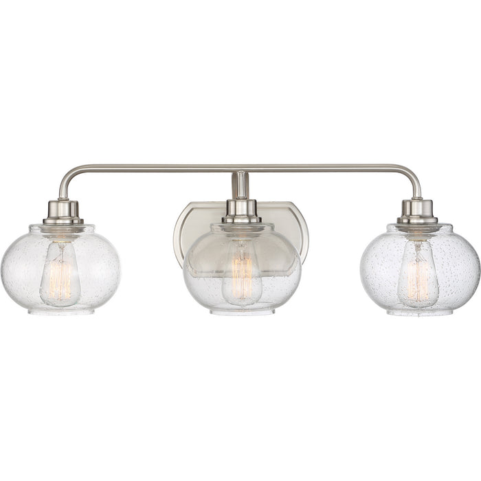 Quoizel TRG8603BN Three Light Bath Fixture, Brushed Nickel