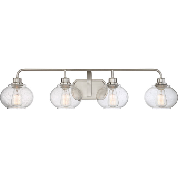 Quoizel TRG8604BN Four Light Bath Fixture, Brushed Nickel