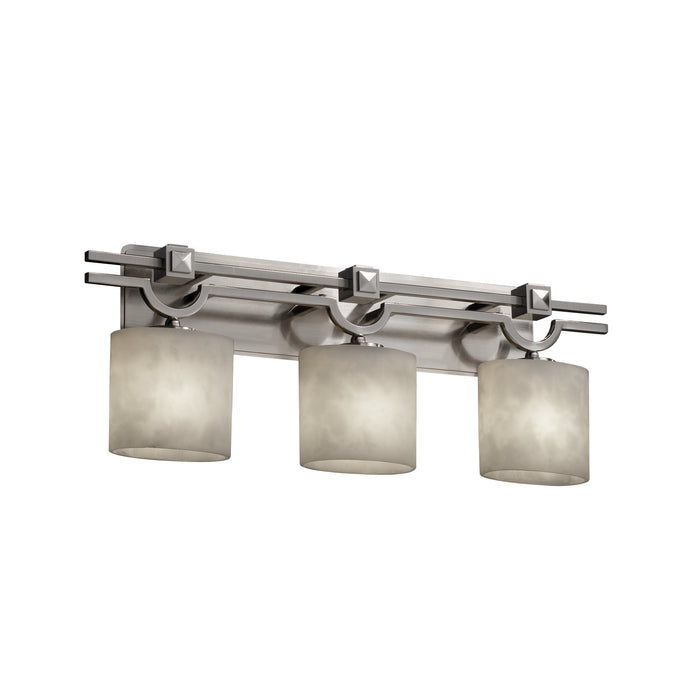 Justice Designs CLD-8503-30-NCKL Three Light Bath Bar, Brushed Nickel