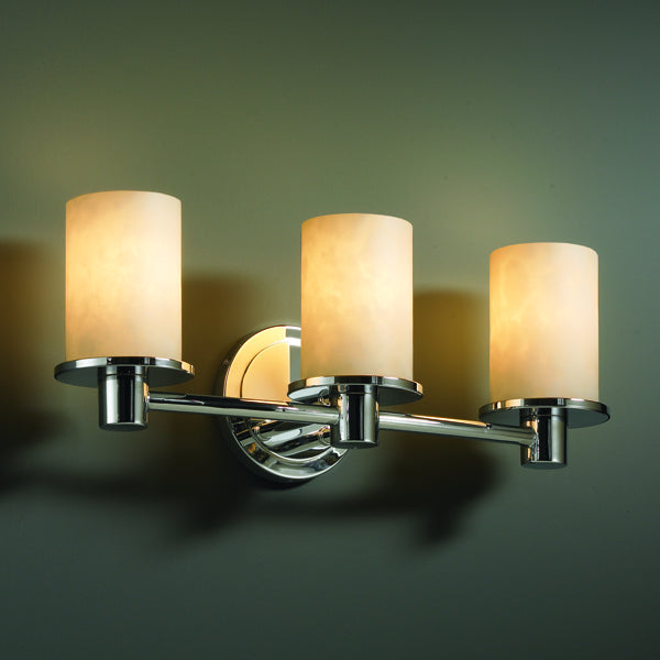 Justice Designs CLD-8513-10-CROM Three Light Bath Bar, Polished Chrome
