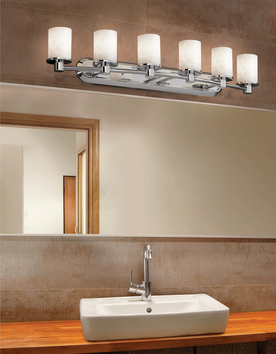 Justice Designs CLD-8516-10-NCKL Six Light Bath Bar, Brushed Nickel