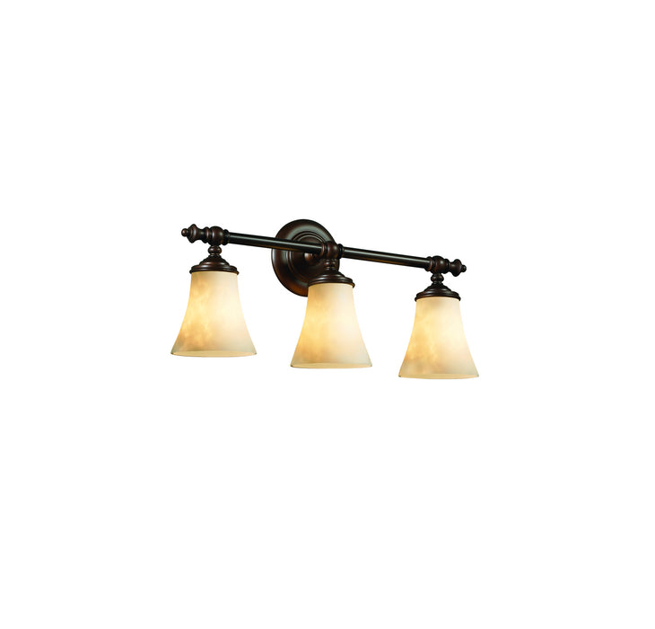 Justice Designs CLD-8523-20-DBRZ Three Light Bath Bar, Dark Bronze