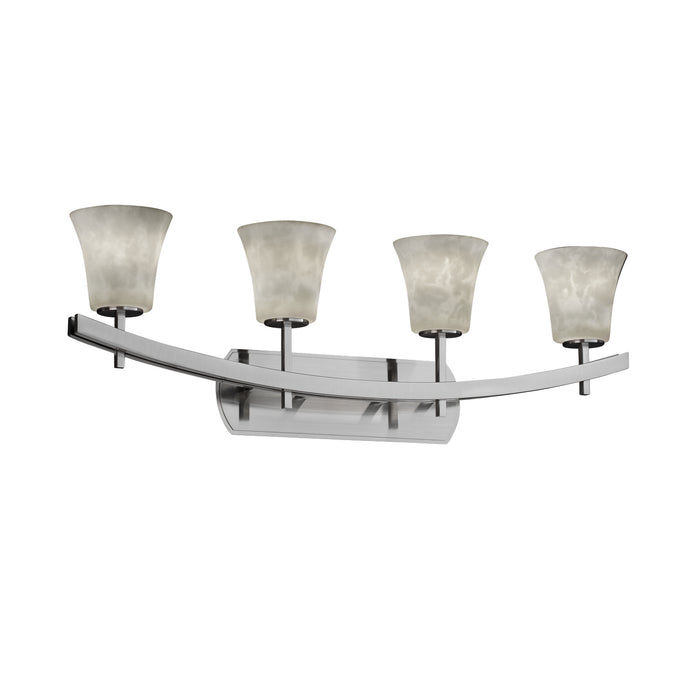 Justice Designs CLD-8594-20-NCKL Four Light Bath Bar, Brushed Nickel