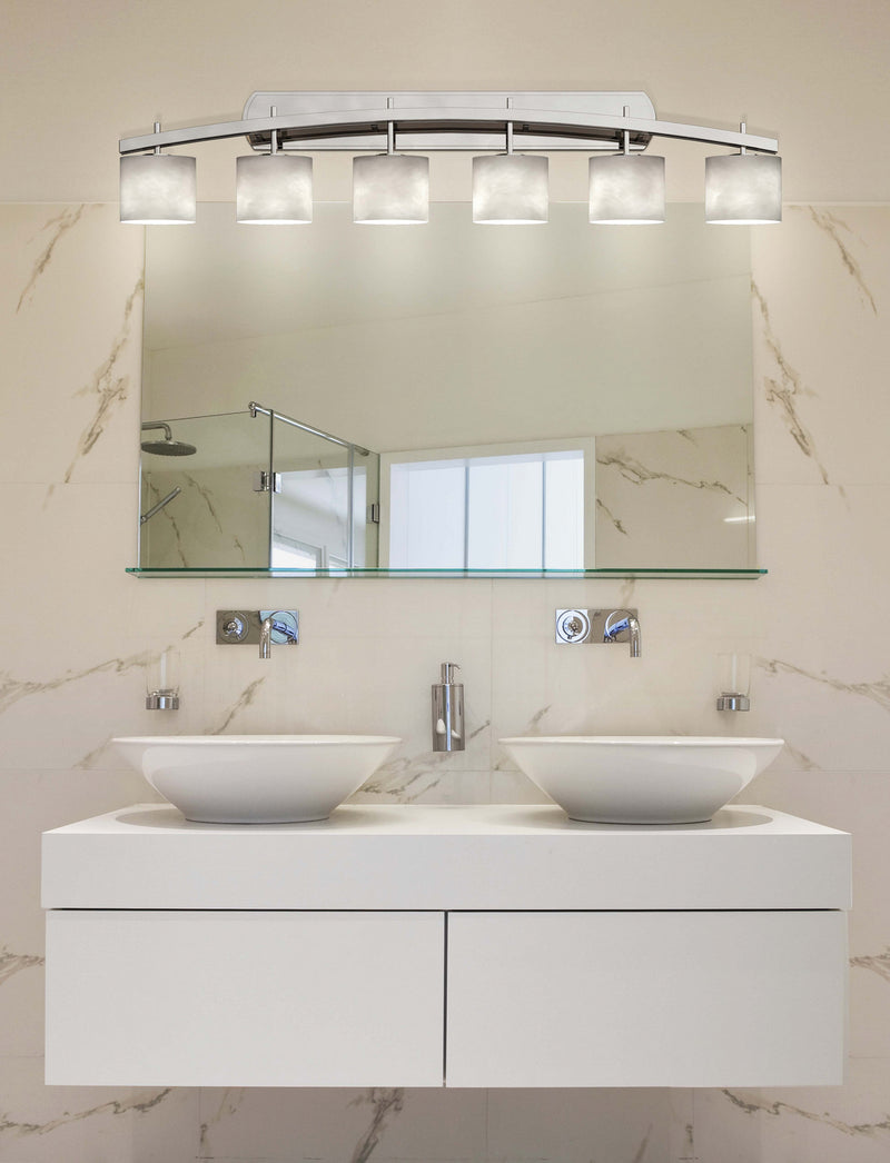 Justice Designs CLD-8596-30-NCKL Six Light Bath Bar, Brushed Nickel