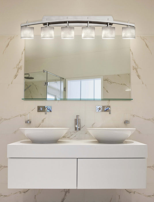 Justice Designs CLD-8596-30-NCKL Six Light Bath Bar, Brushed Nickel
