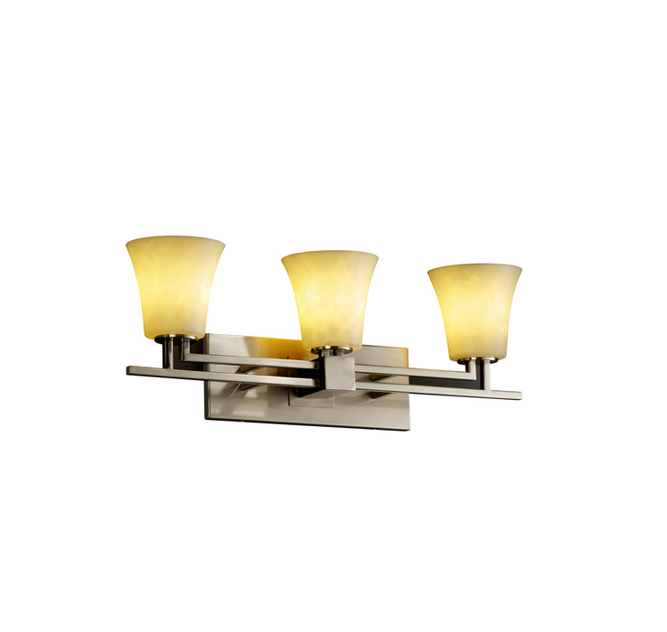 Justice Designs CLD-8703-20-NCKL Three Light Bath Bar, Brushed Nickel