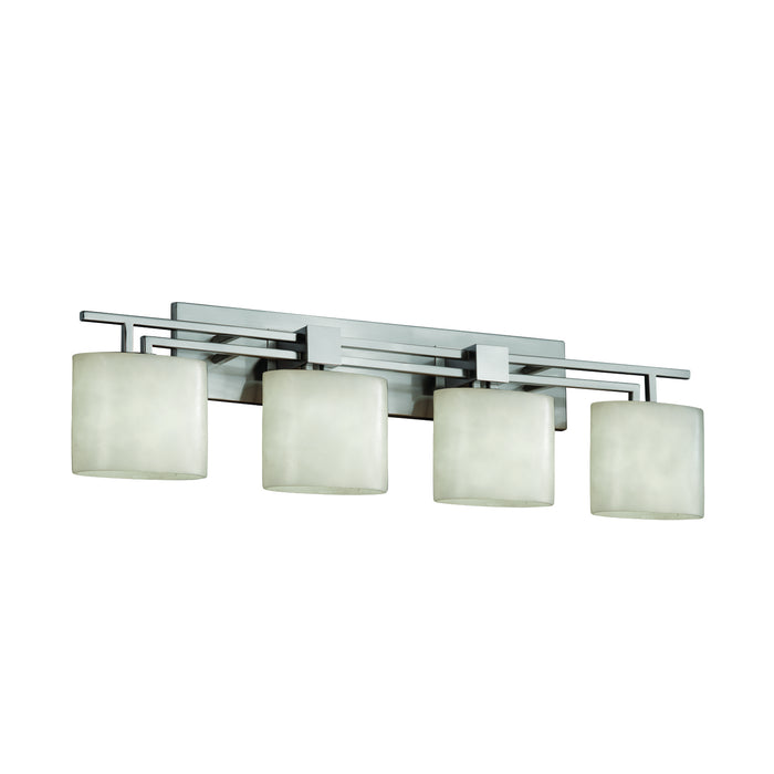 Justice Designs CLD-8704-30-NCKL Four Light Bath Bar, Brushed Nickel