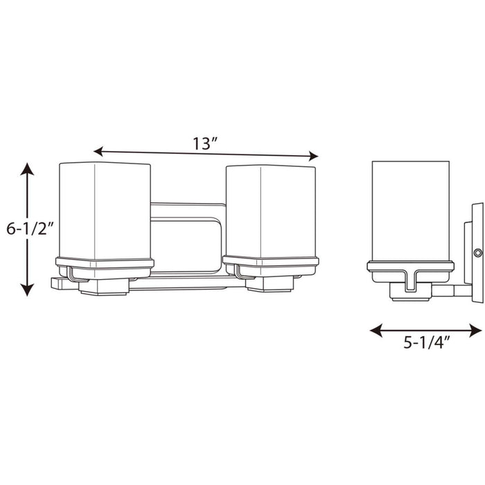 Progress Lighting P2194-09 Two Light Bath, Brushed Nickel