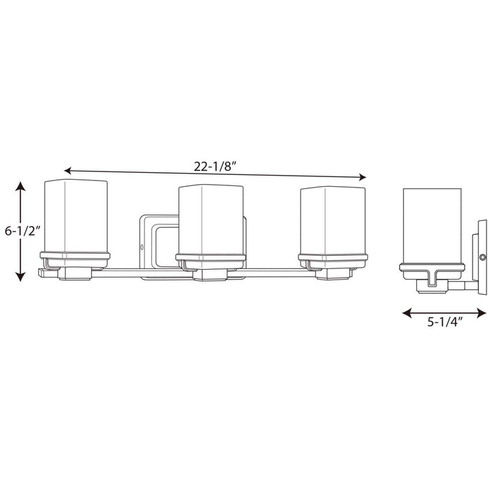 Progress Lighting P2195-15 Three Light Bath, Polished Chrome
