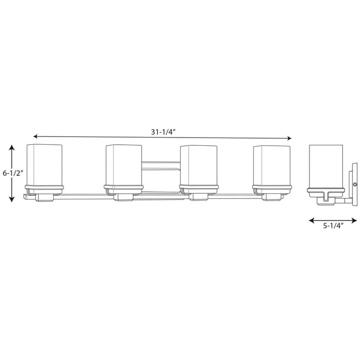 Progress Lighting P2196-15 Four Light Bath, Polished Chrome