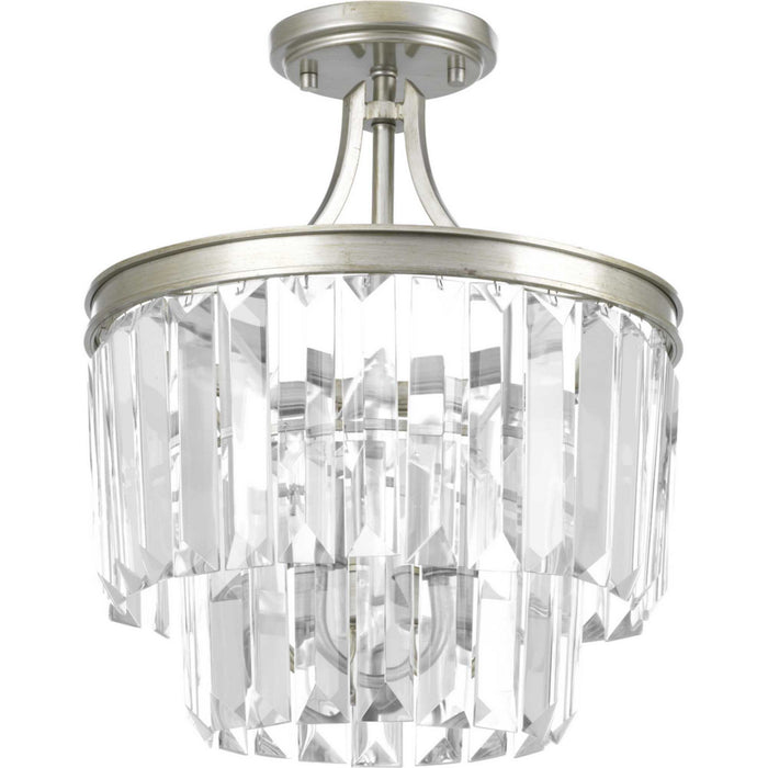 Progress Lighting P2325-134 Three Light Semi-Flush Convertible, Silver Ridge