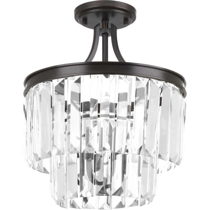 Progress Lighting P2325-20 Three Light Semi-Flush Convertible, Antique Bronze