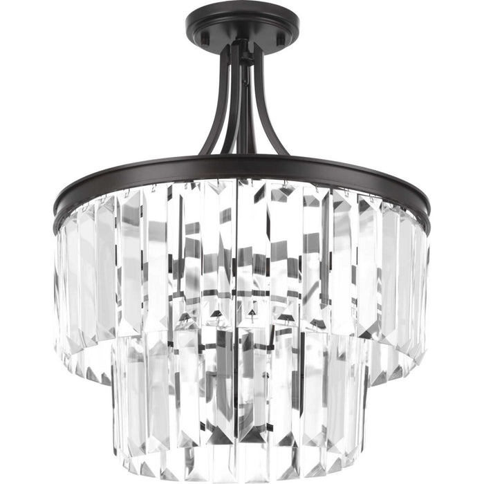 Progress Lighting P2326-20 Three Light Semi-Flush Convertible, Antique Bronze