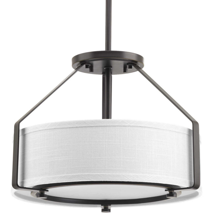 Progress Lighting P3604-20 Three Light Semi-Flush Mount, Antique Bronze