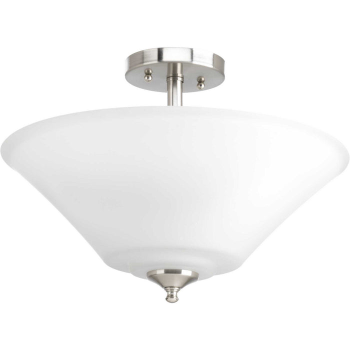 Progress Lighting P3864-09 Three Light Semi-Flush Mount, Brushed Nickel