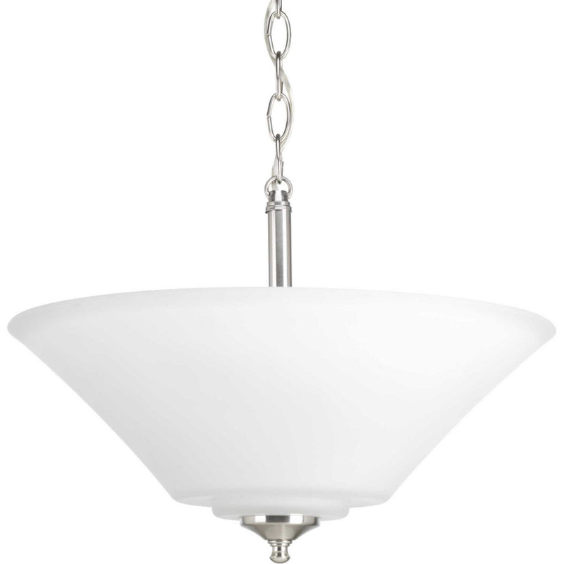 Progress Lighting P3864-09 Three Light Semi-Flush Mount, Brushed Nickel