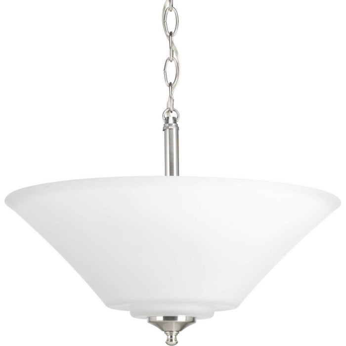 Progress Lighting P3864-09 Three Light Semi-Flush Mount, Brushed Nickel
