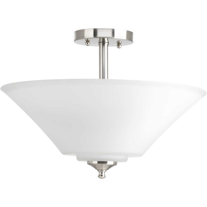 Progress Lighting P3864-09 Three Light Semi-Flush Mount, Brushed Nickel