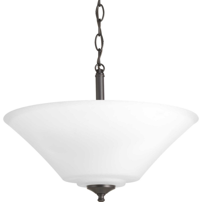 Progress Lighting P3864-20W Three Light Semi-Flush Mount, Antique Bronze