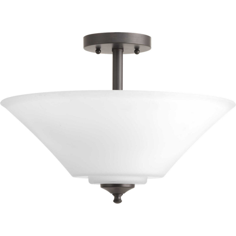 Progress Lighting P3864-20W Three Light Semi-Flush Mount, Antique Bronze