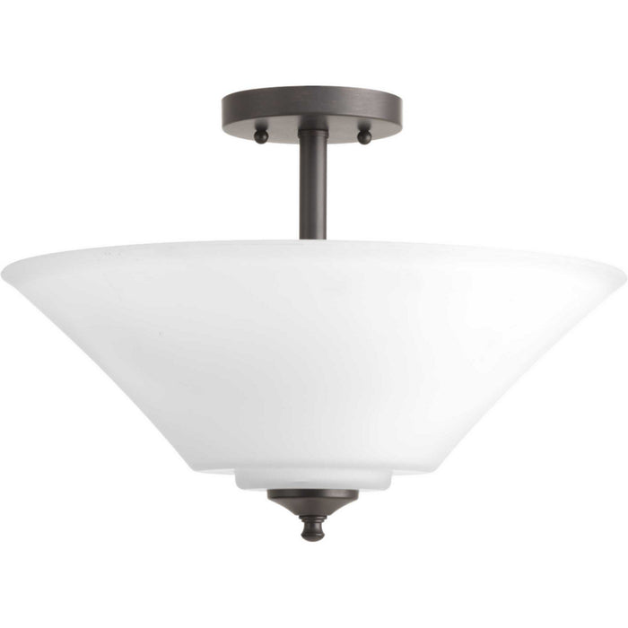 Progress Lighting P3864-20W Three Light Semi-Flush Mount, Antique Bronze