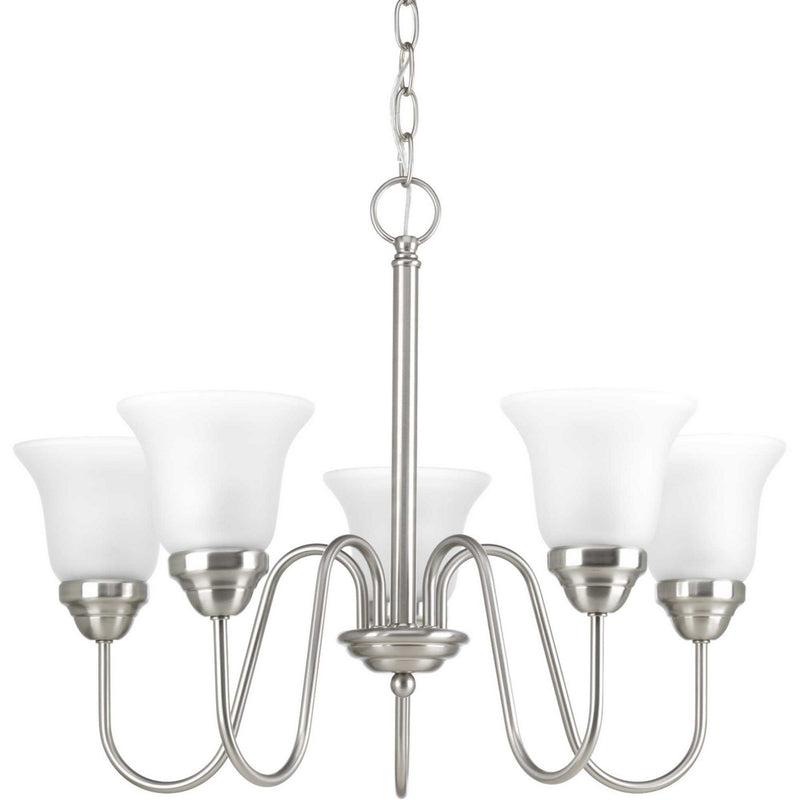 Progress Lighting P4757-09 Five Light Chandelier, Brushed Nickel