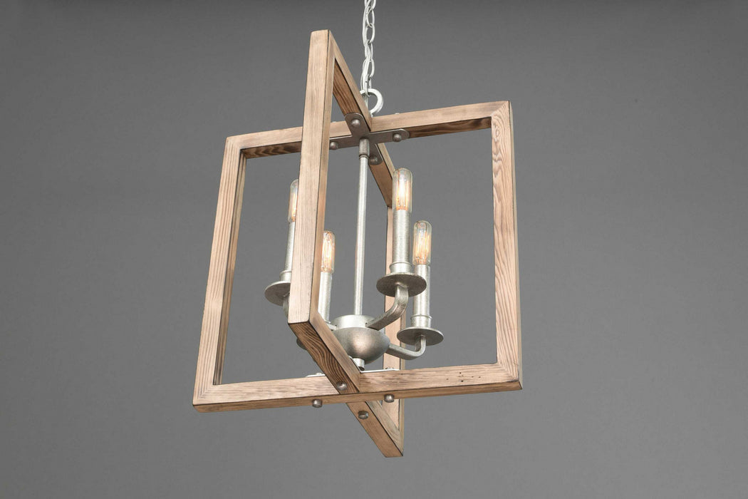 Progress Lighting P4760-141 Four Light Chandelier, Galvanized Finish