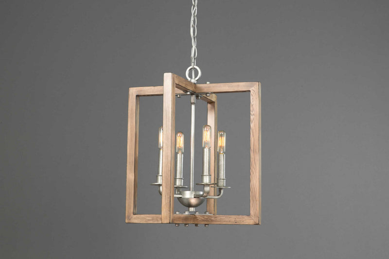 Progress Lighting P4760-141 Four Light Chandelier, Galvanized Finish