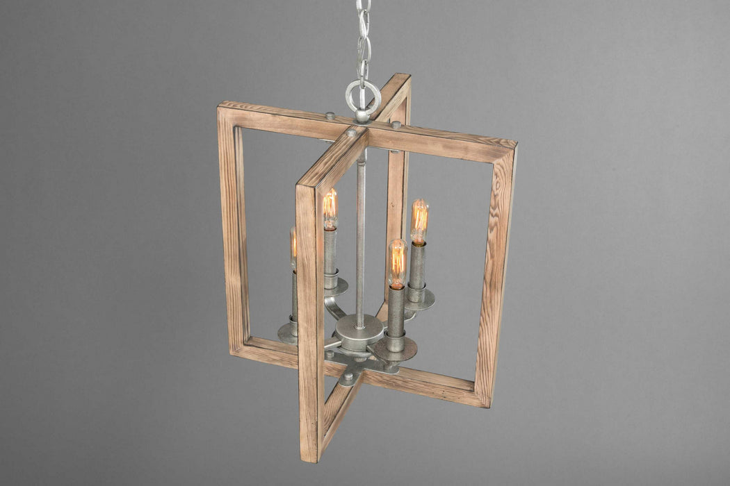 Progress Lighting P4760-141 Four Light Chandelier, Galvanized Finish