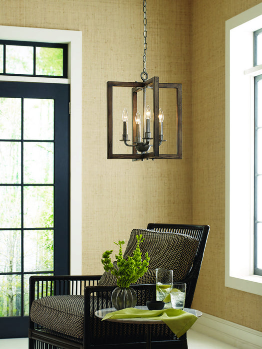 Progress Lighting P4760-141 Four Light Chandelier, Galvanized Finish