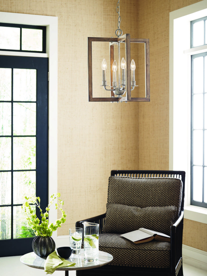 Progress Lighting P4760-141 Four Light Chandelier, Galvanized Finish