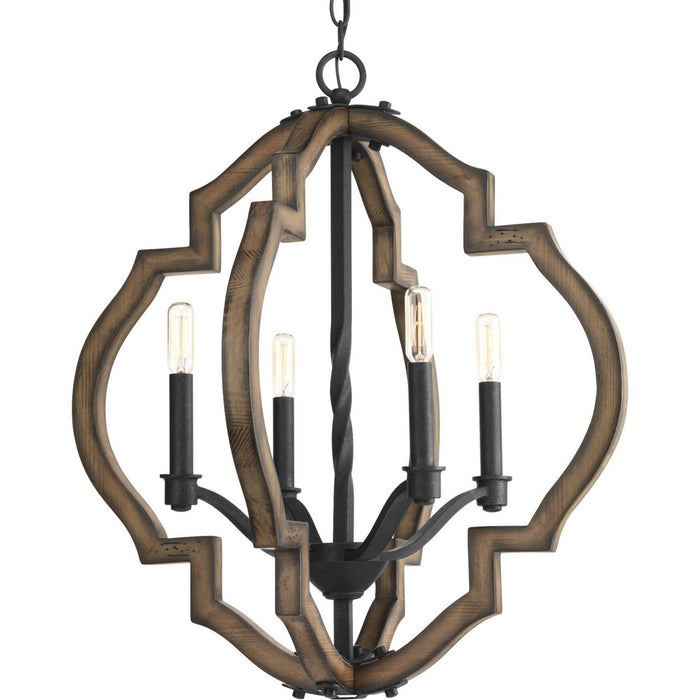 Progress Lighting P4766-71 Four Light Chandelier, Gilded Iron