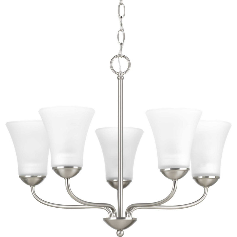 Progress Lighting P4770-09 Five Light Chandelier, Brushed Nickel